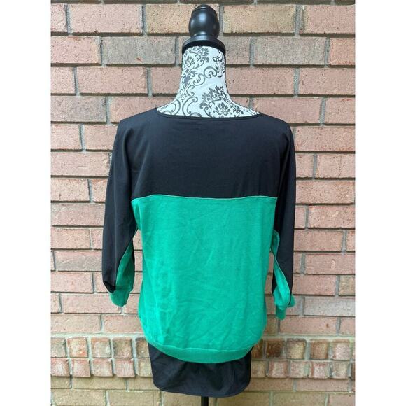 EUC Calvin Klein Navy Green Colorblock Sweater Size Small - Picture 3 of 6